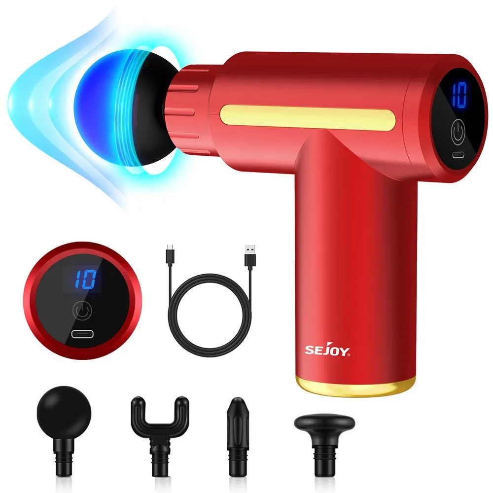 10 Speed Deep Tissue Muscle Massage Gun with 4 Massage Heads for Neck & Back Relief