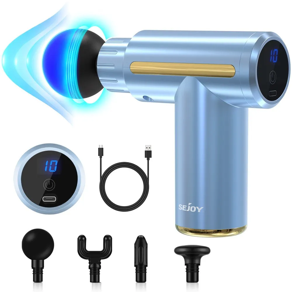 10 Speed Deep Tissue Muscle Massage Gun with 4 Massage Heads for Neck & Back Relief