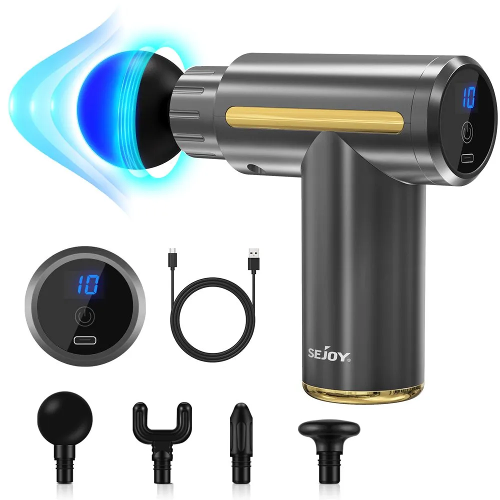 10 Speed Deep Tissue Muscle Massage Gun with 4 Massage Heads for Neck & Back Relief