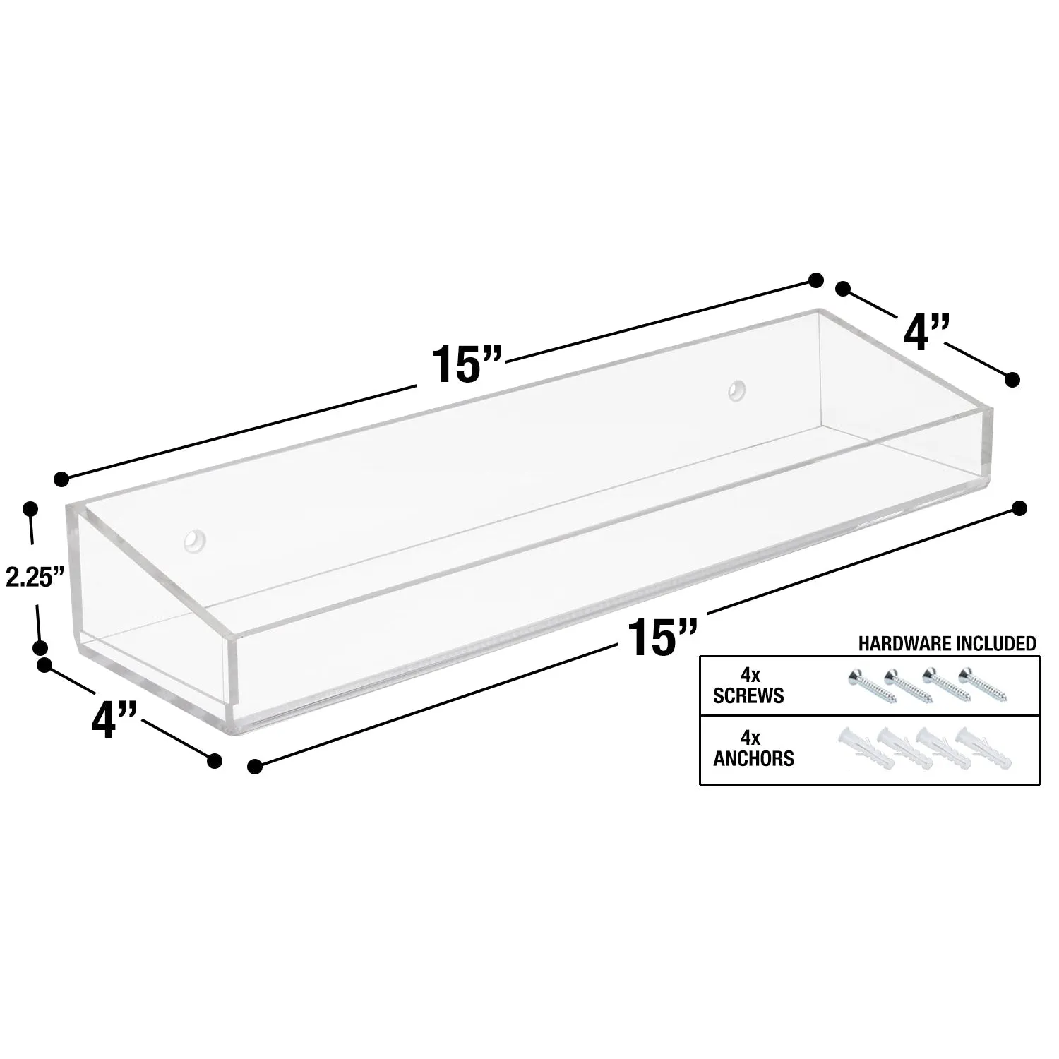 Acrylic Floating Storage Shelves (2 Pc)