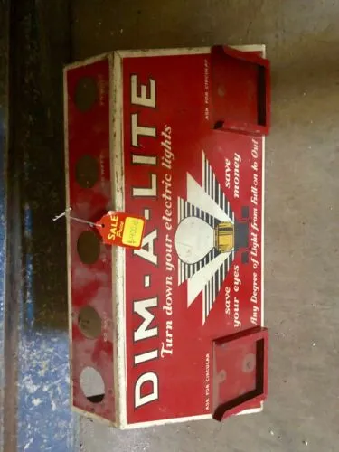 Antique 1910-1920s DIM-A-LITE Counter Display RARE! Turn Down Electric Lights