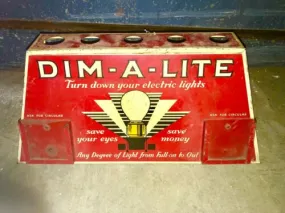 Antique 1910-1920s DIM-A-LITE Counter Display RARE! Turn Down Electric Lights