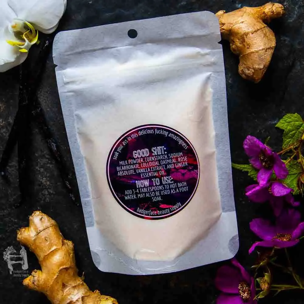 Badgerface Romantic Gifts for Women. Rose Milk Bath. Novelty Bath Gift.
