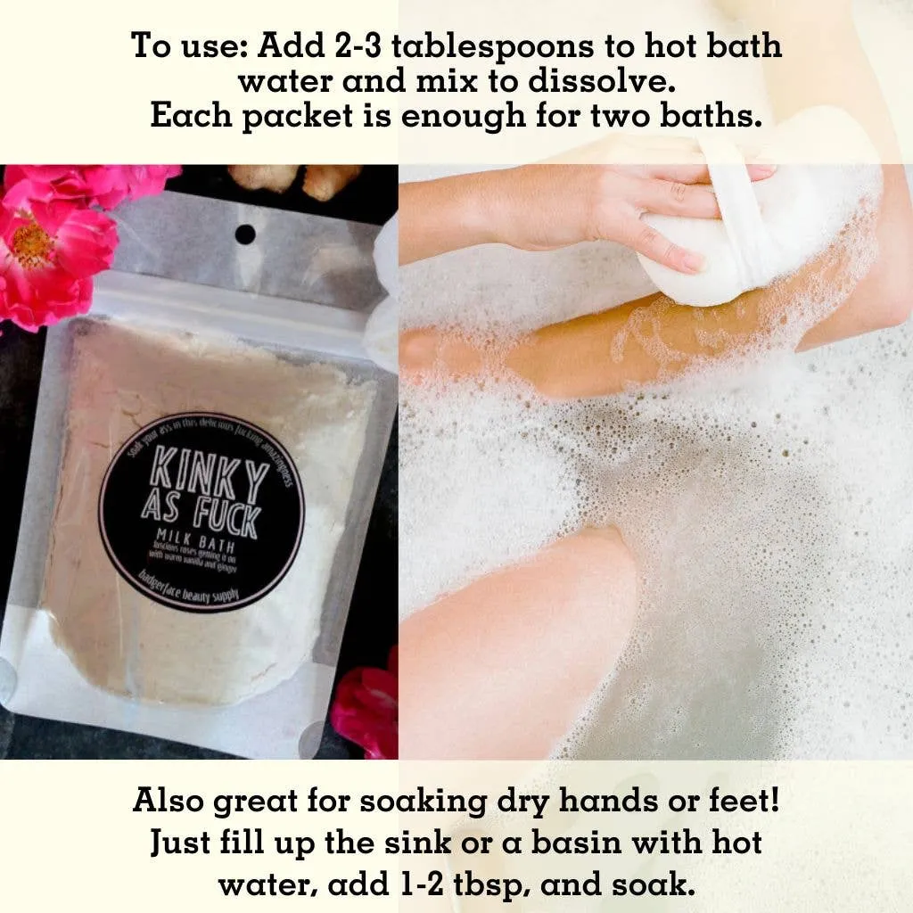 Badgerface Romantic Gifts for Women. Rose Milk Bath. Novelty Bath Gift.