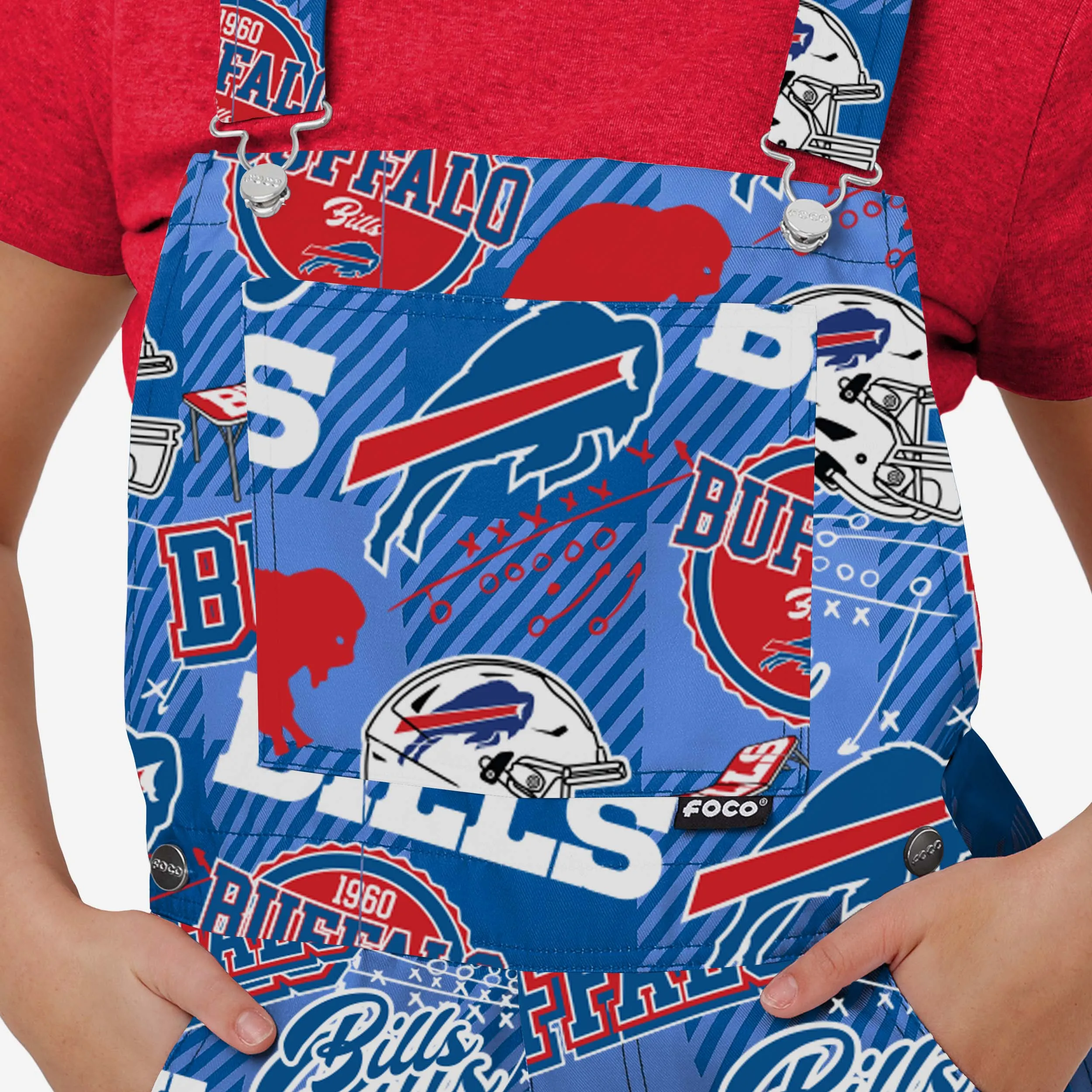 Buffalo Bills Womens Historic Print Bib Overalls