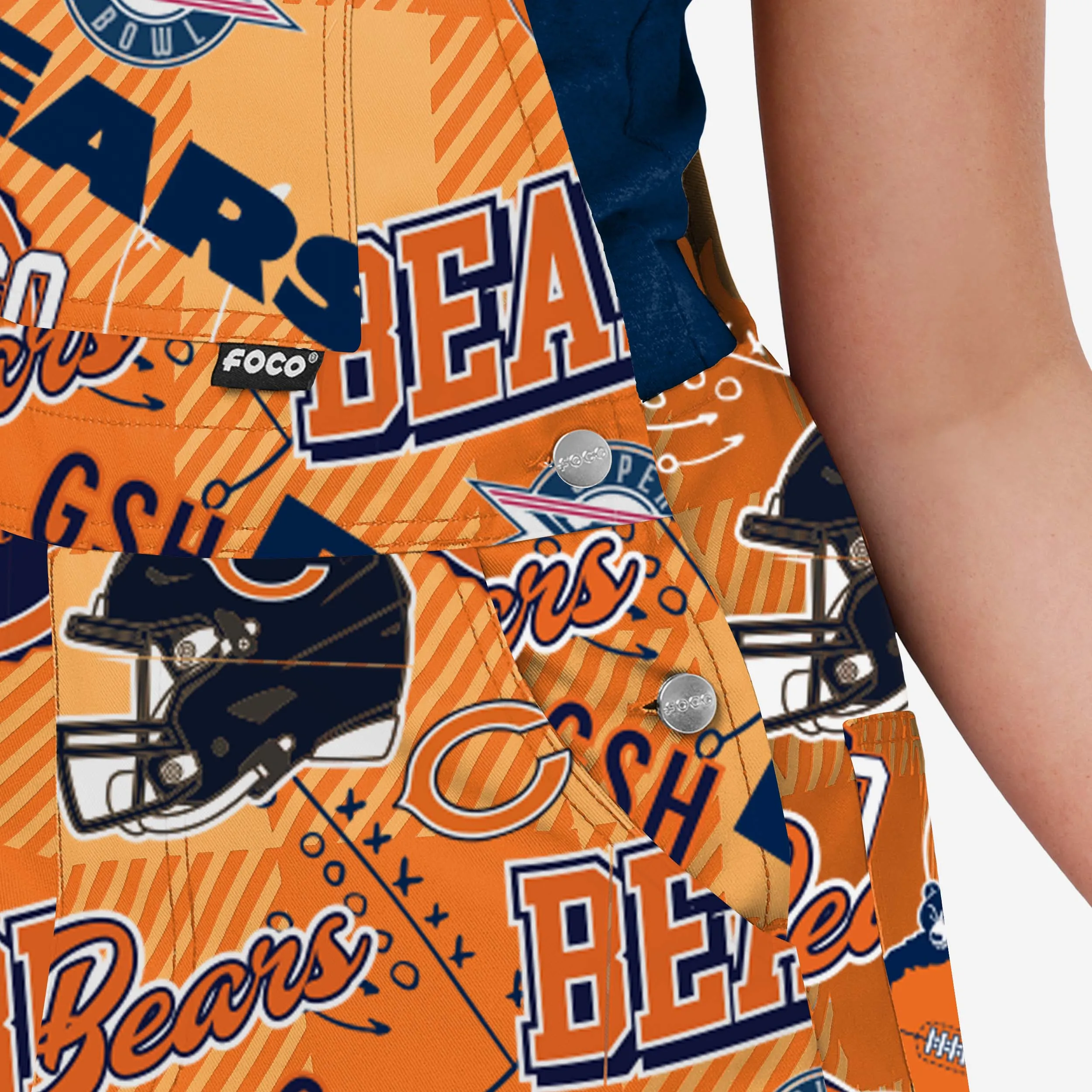 Chicago Bears Womens Historic Print Bib Overalls