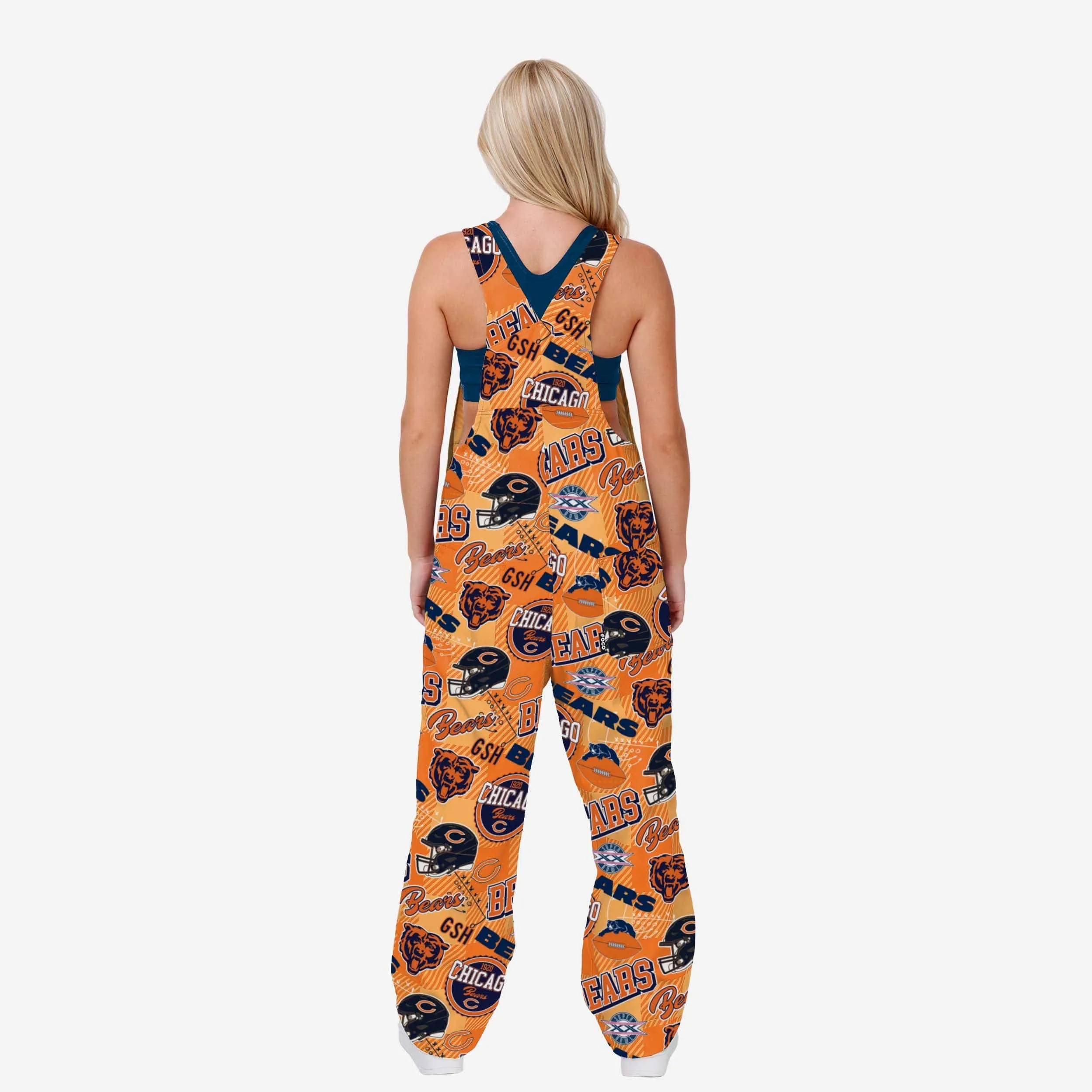 Chicago Bears Womens Historic Print Bib Overalls