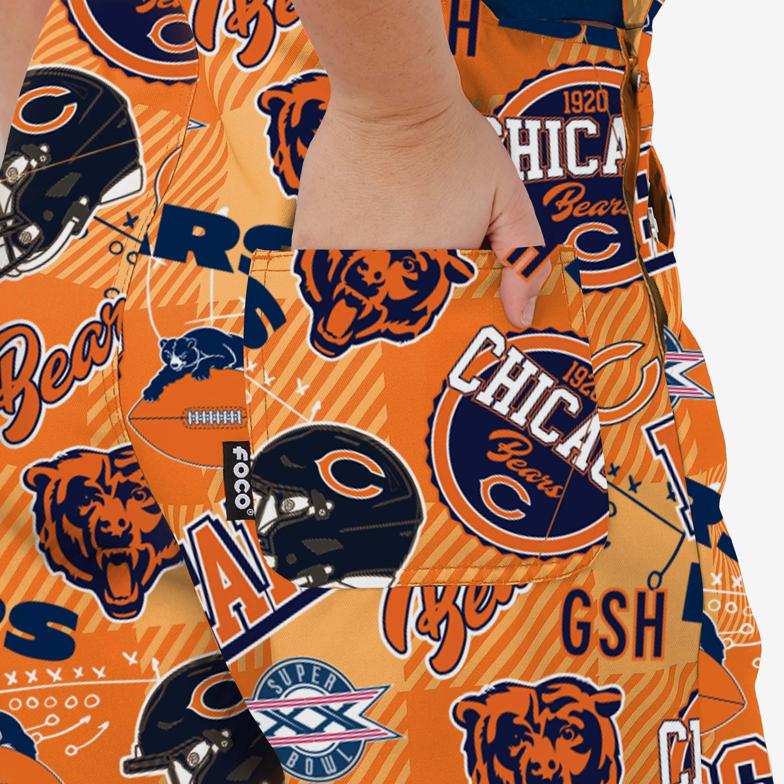 Chicago Bears Womens Historic Print Bib Overalls