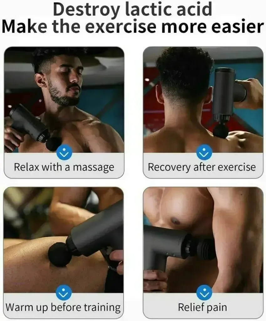 Deep Tissue Massage Gun Percussion Massager   4 Heads