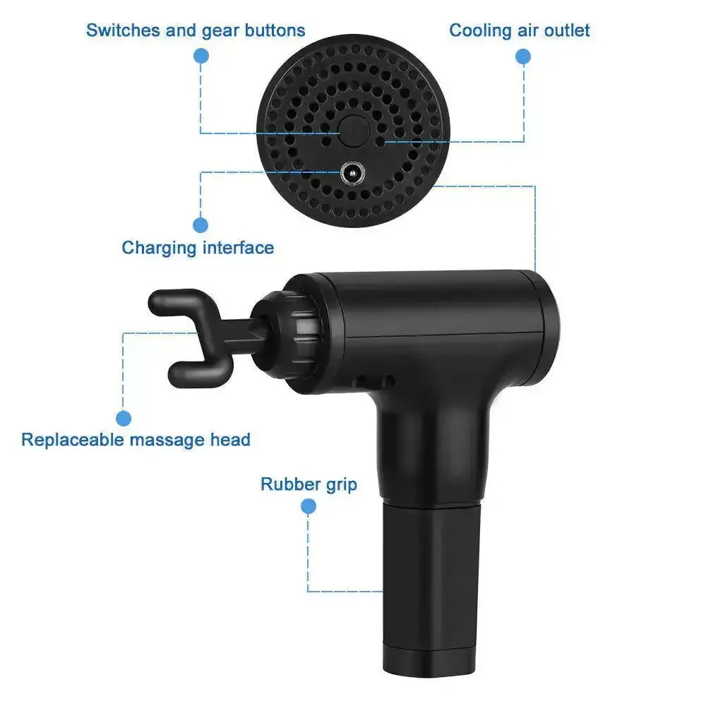 Deep Tissue Massage Gun Percussion Massager   4 Heads