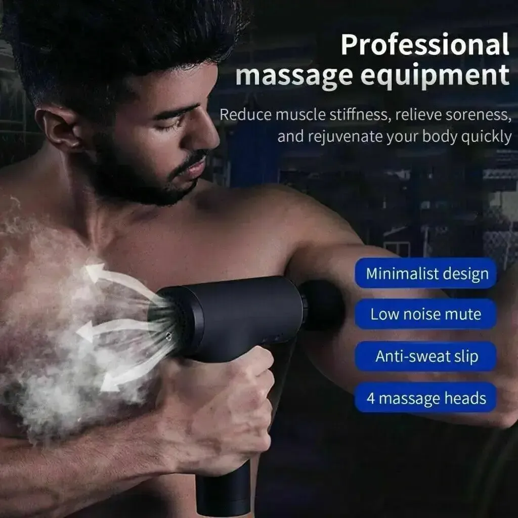 Deep Tissue Massage Gun Percussion Massager   4 Heads