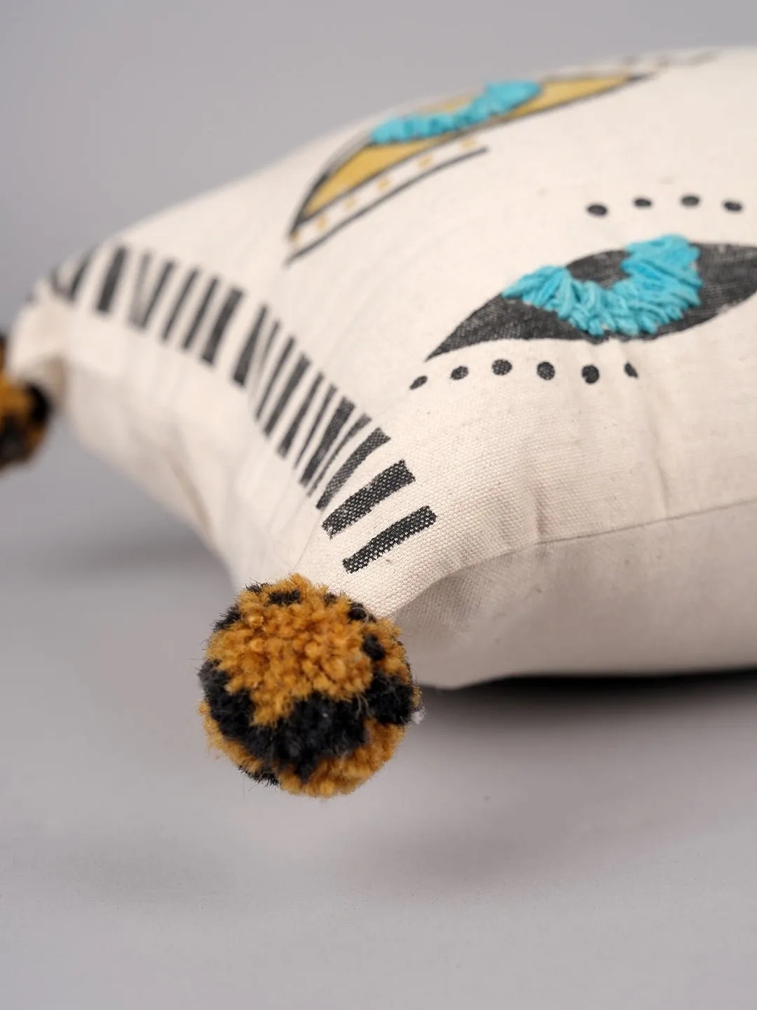 EYE OF SUNSHINE - BLOCK PRINTED LUMBAR CUSHION COVER
