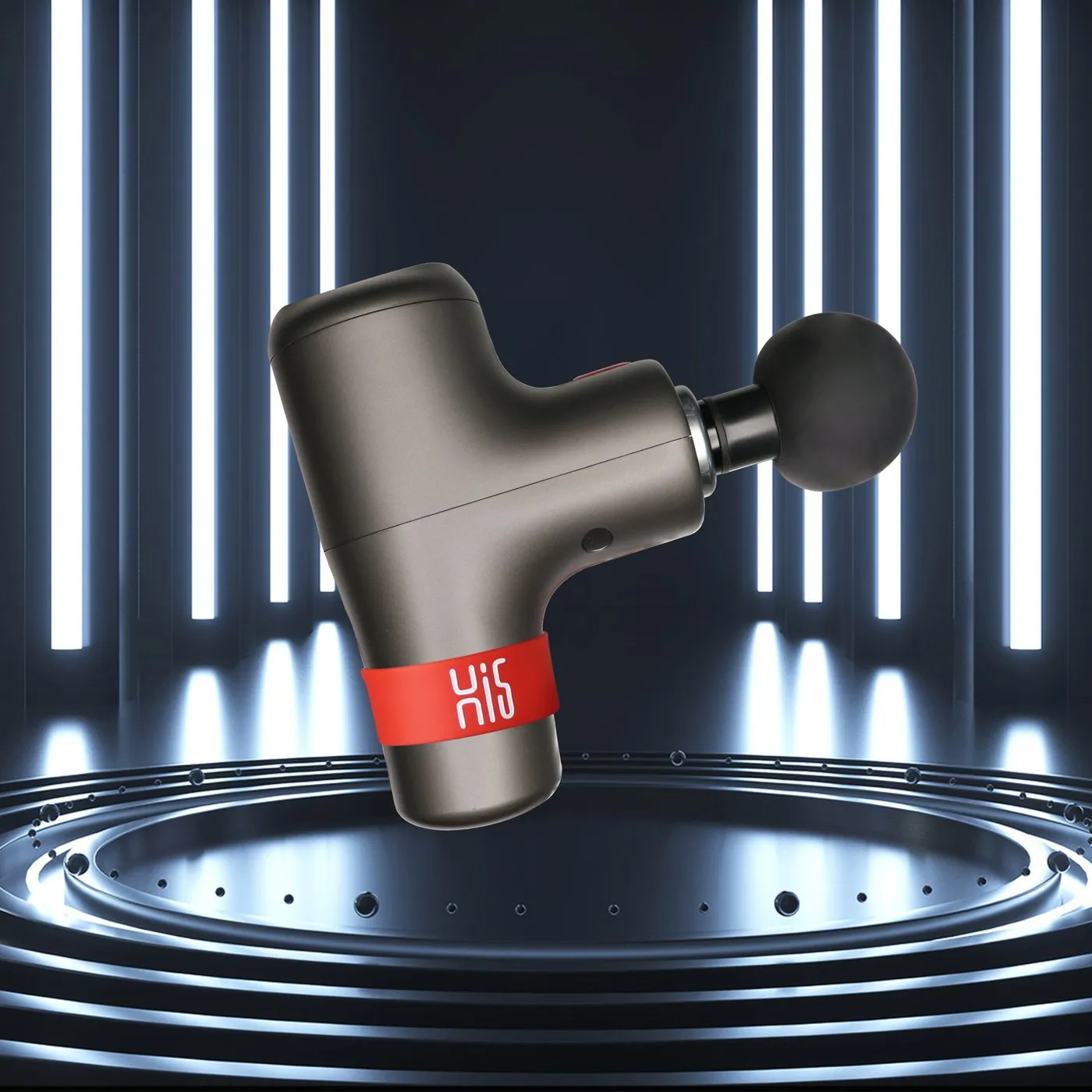 Hi5 General 4 Heads Vibrating Massage Gun Muscle Relief Handheld Percussion Massage Device(Drawstring Pocket, 3 colours)