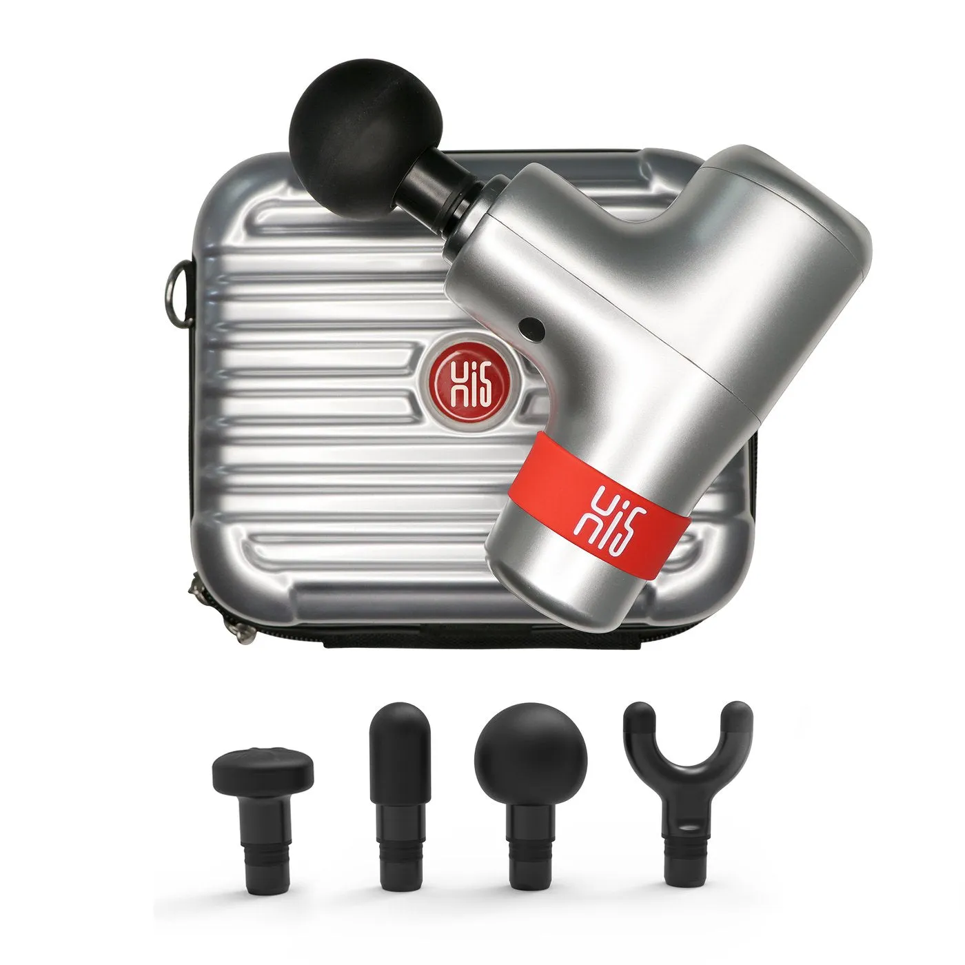 Hi5 General 4 Heads Vibrating Massage Gun Muscle Relief Handheld Percussion Massage Device(Hard Case, 3 colours)