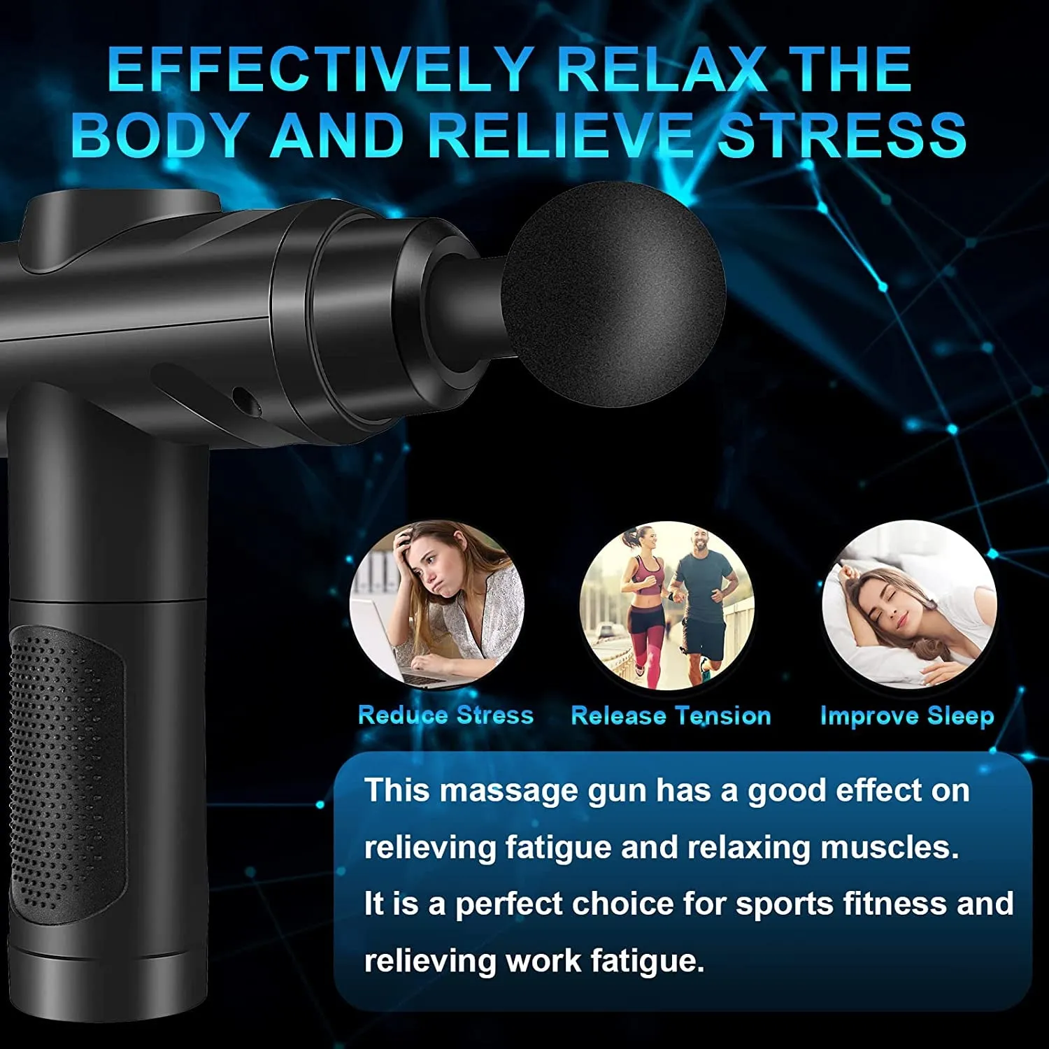 Massage Gun Deep Tissue, Muscle Percussion Massager with 30 Speeds Quiet Hand Massagers with LCD Touch Screen 10 Heads for Shoulder Body Back Relaxation