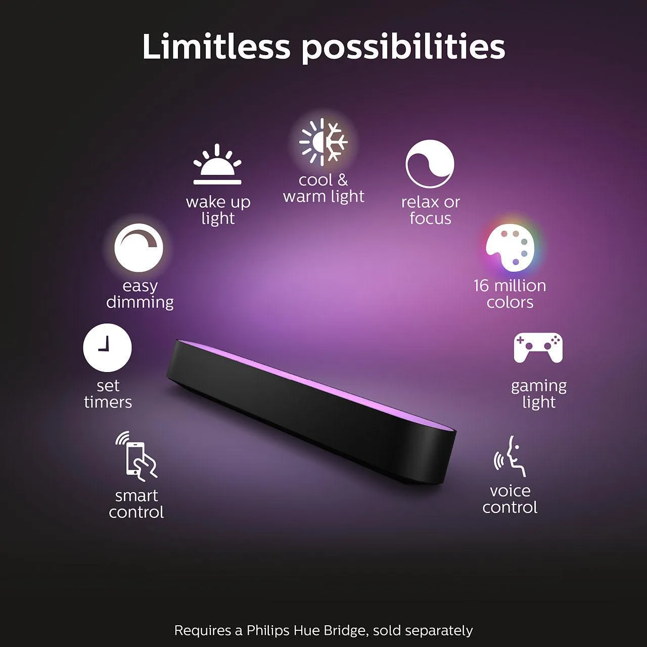 Philips Hue White and Colour Ambiance Play Light Bar Double PK - Black | 915005733901