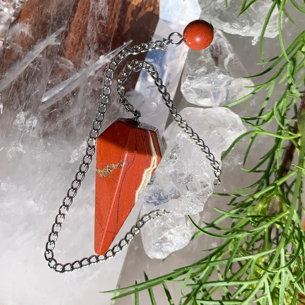 Red Jasper Crystal Pendulum