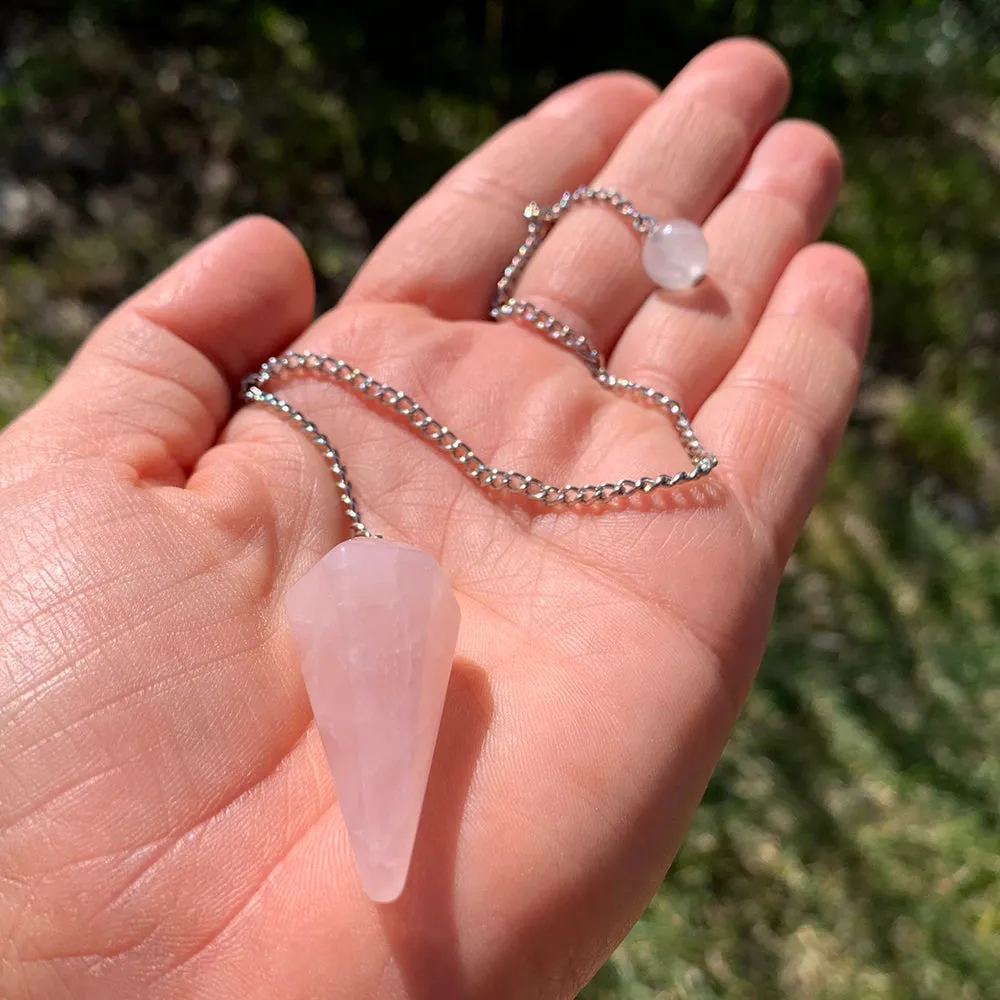 Rose Quartz Crystal Pendulum